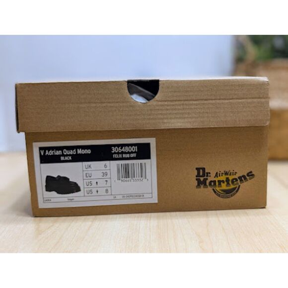 Dr. Martens Vegan Adrian Quad Mono Black Felix Platform Tassel Loafers UK 6 NIB - Picture 11 of 13